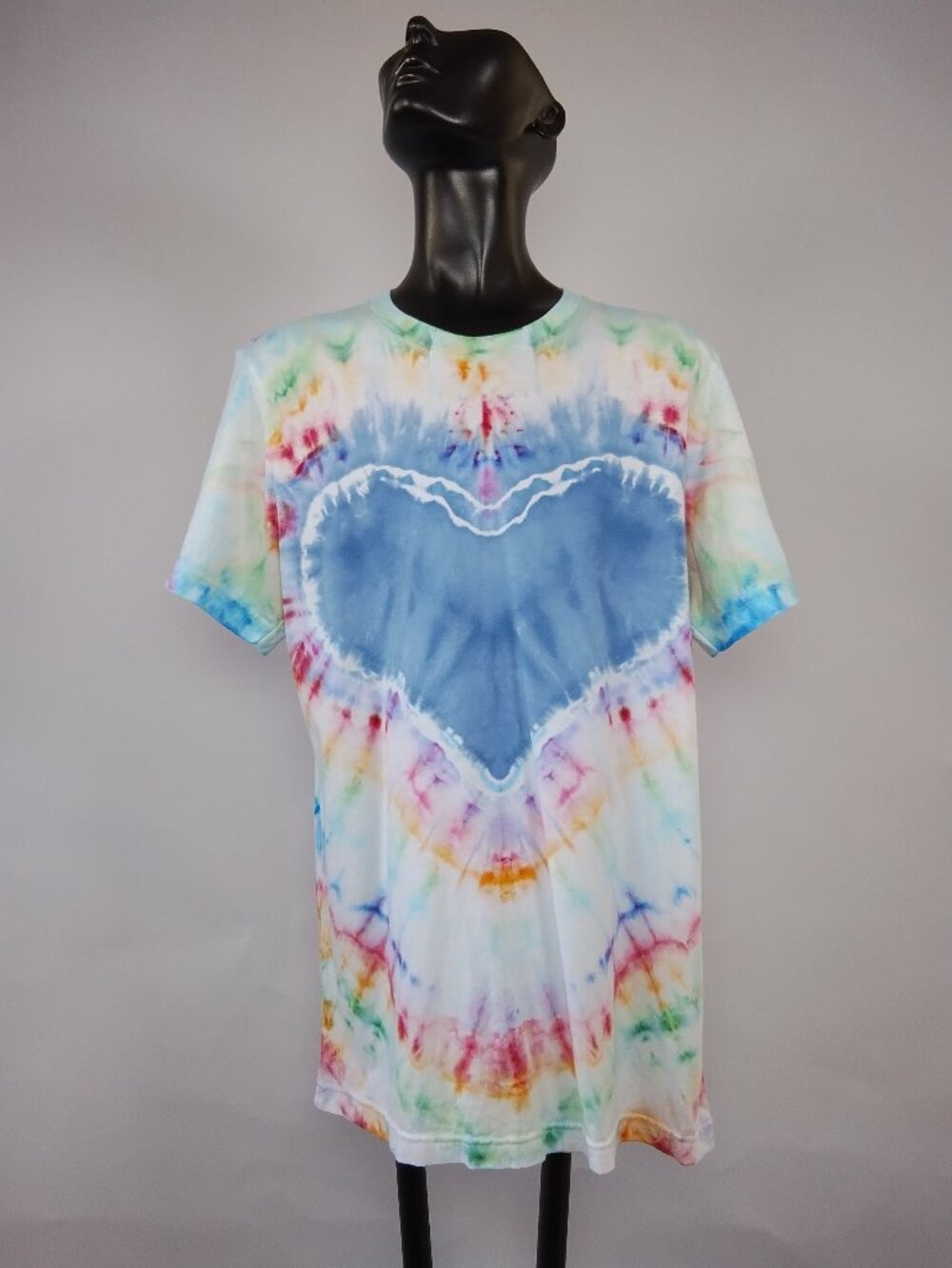 Medium Unisex Bella-Canvas 3001C “Heart” Liquid and Ice Dyed T-Shirt
